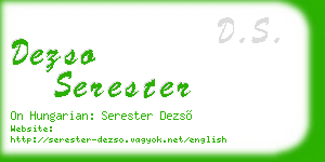 dezso serester business card